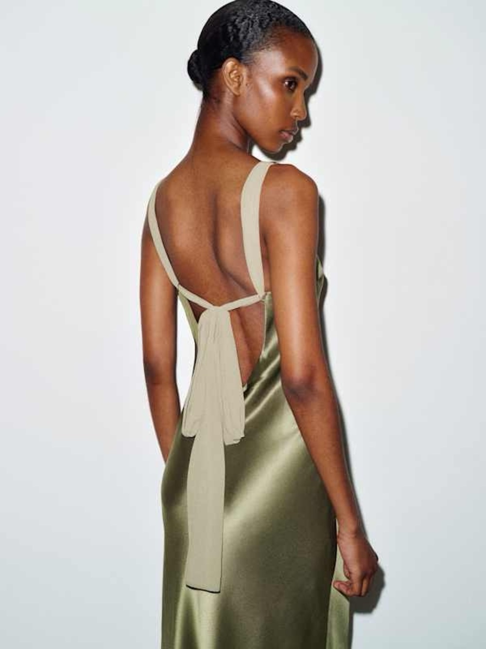 REFORMATION Allison Silk Dress in Green S